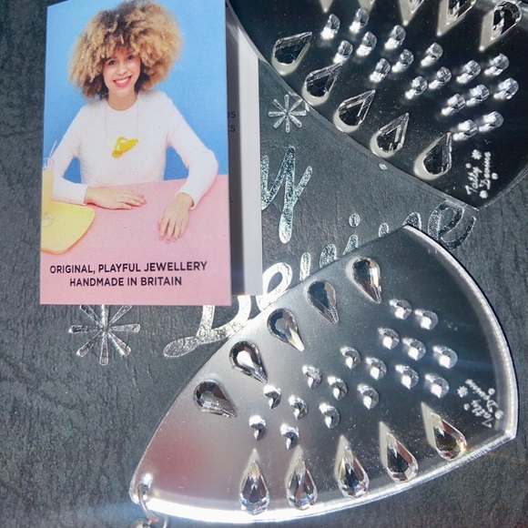 Tatty DeViNe acrylic ironing earrings mirrored sparkly earrings NEW in box iron - Picture 12 of 14